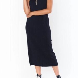 Black Sleeveless Midi Dress
